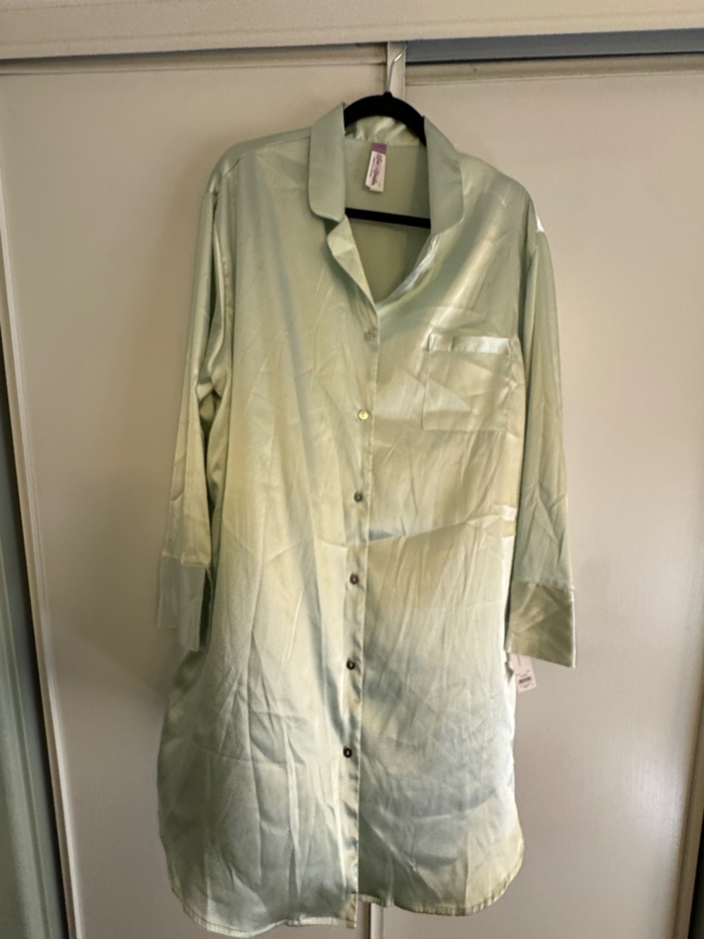 Solid Satin Sleepshirt from Lilac+London.
